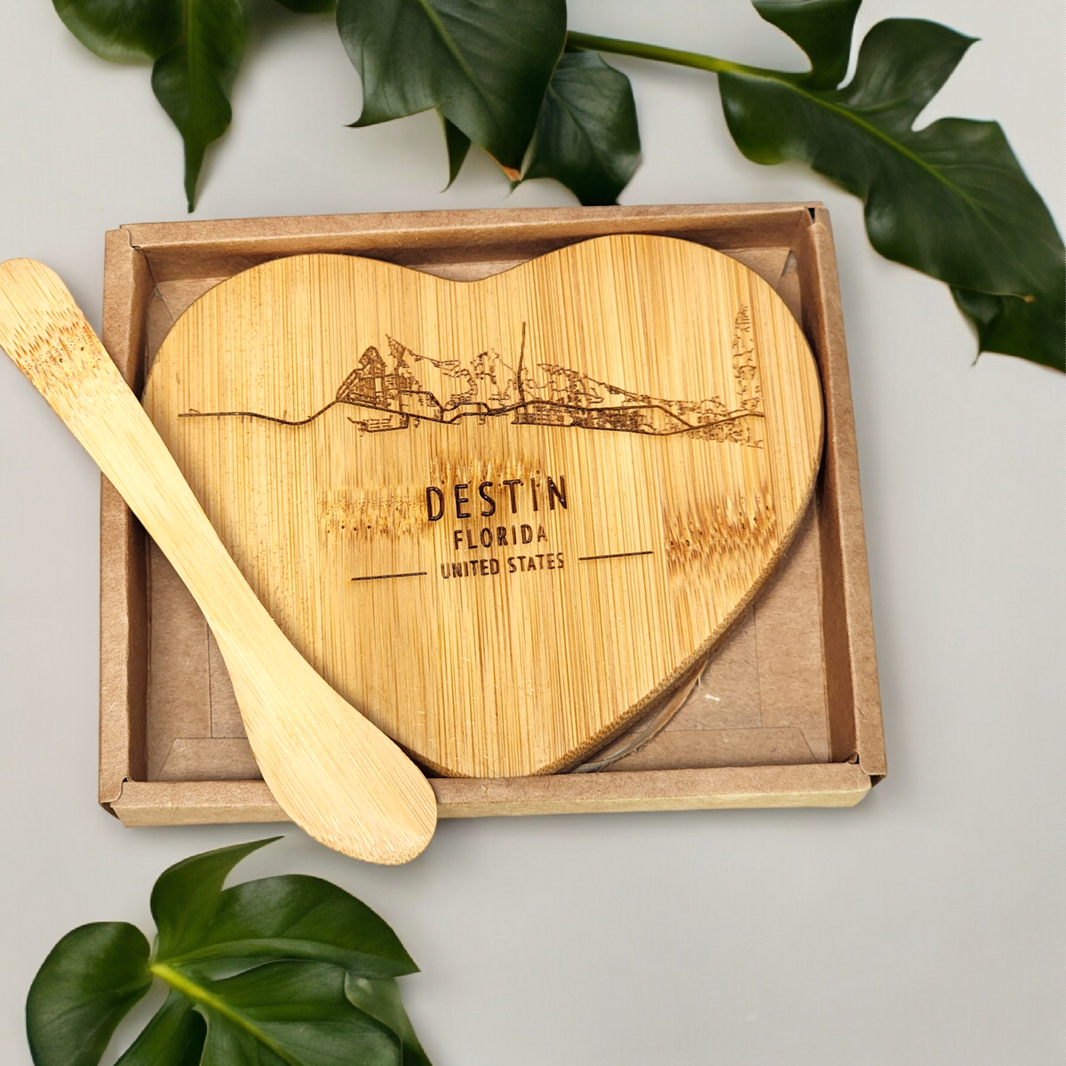 Mini heart cheese board set