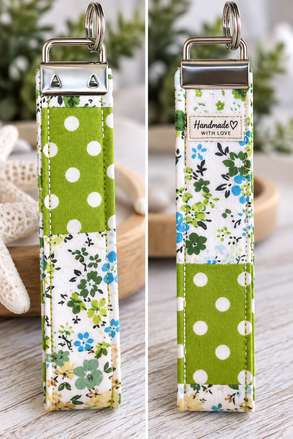 Handmade Fabric Key Fob Wristlet