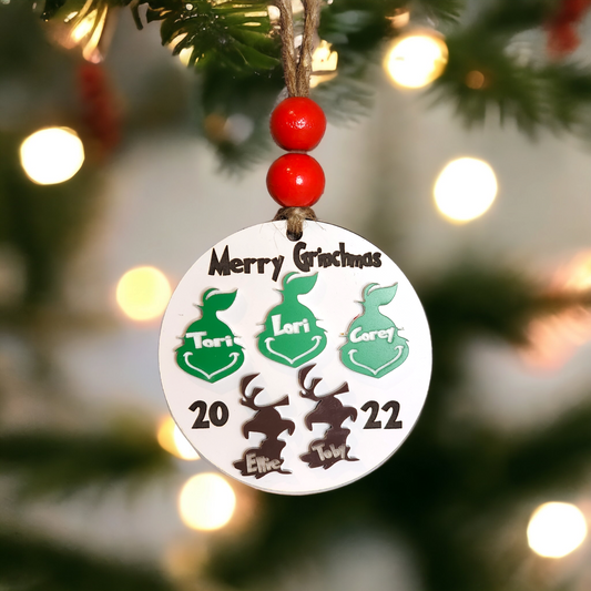 Personalized "mean one" ornament 2026