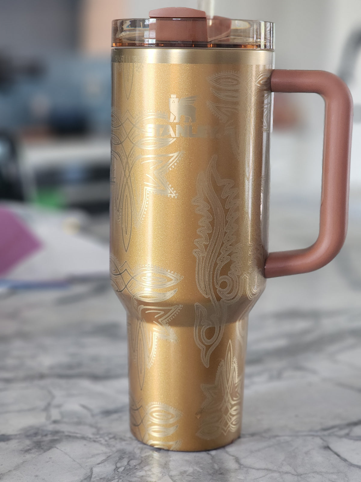 Copper Tinsel Stanley 40 oz Boot stitch