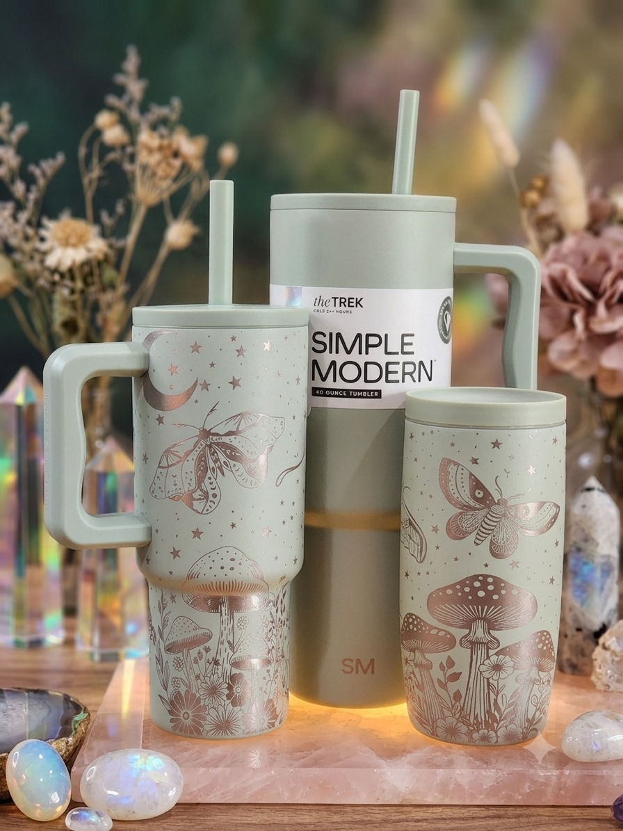 SM sage green tumblers