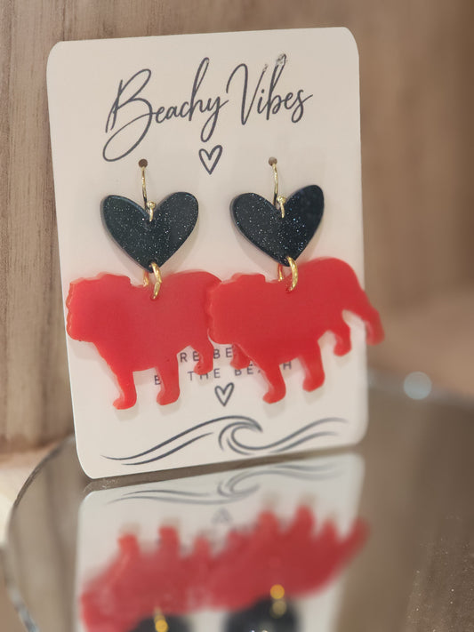 Bulldog acrylic earrings