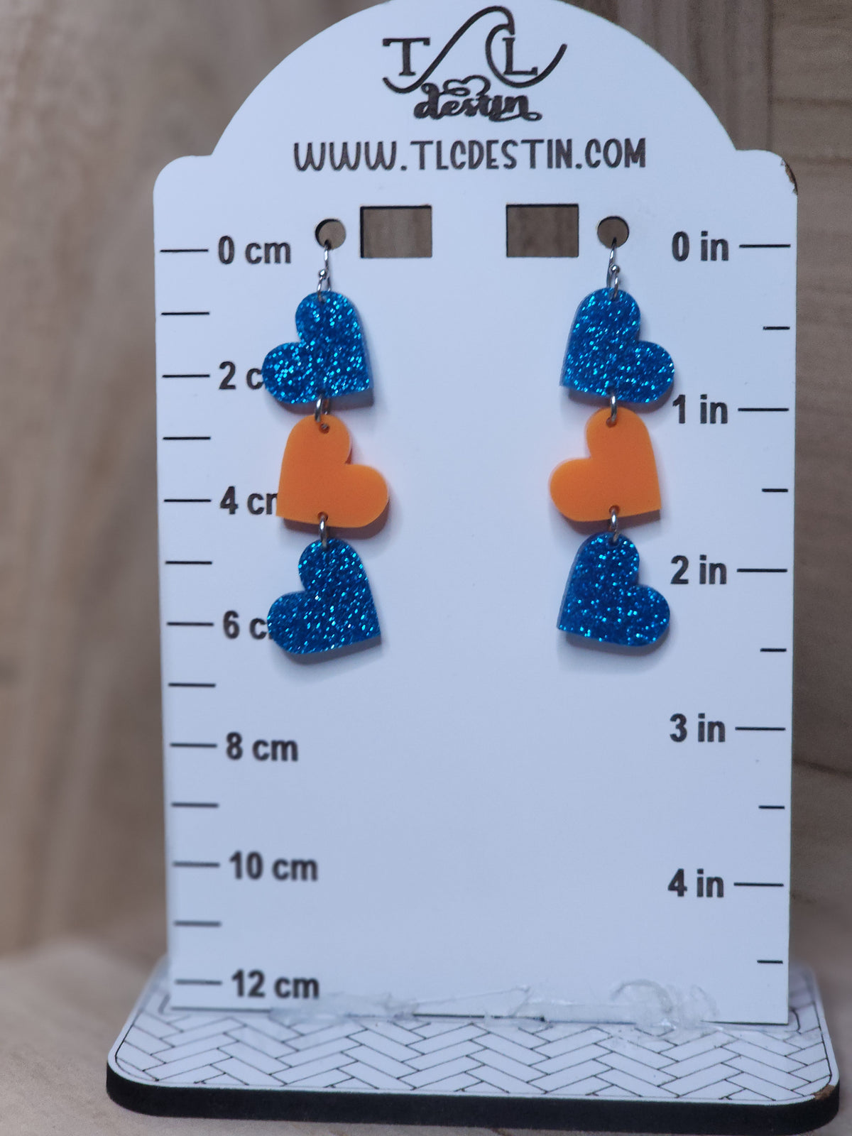 Orange and blue gameday earrings