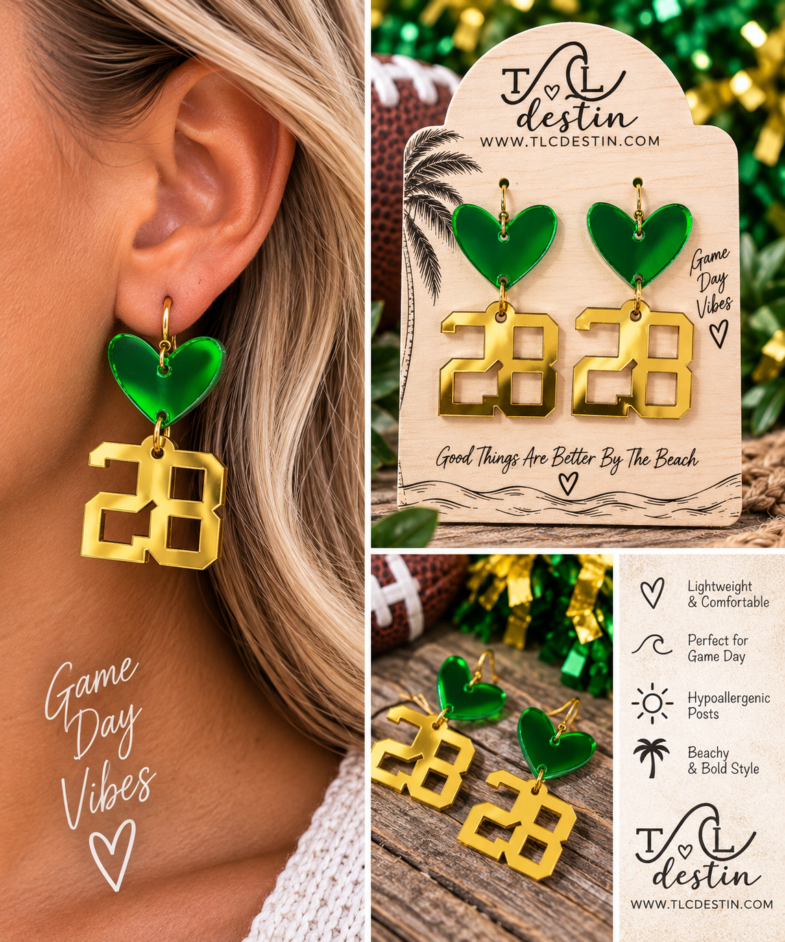 Gameday Jersery Number Earrings