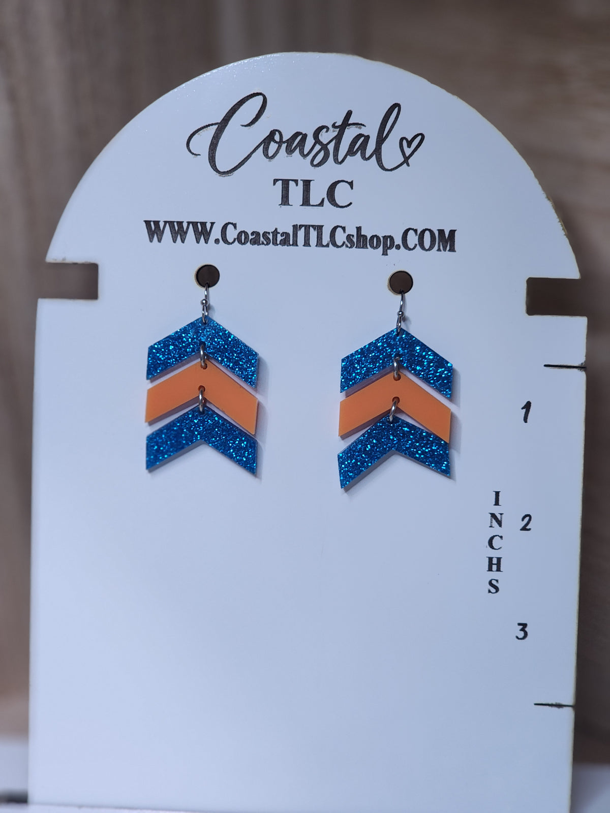 Orange and blue gameday earrings