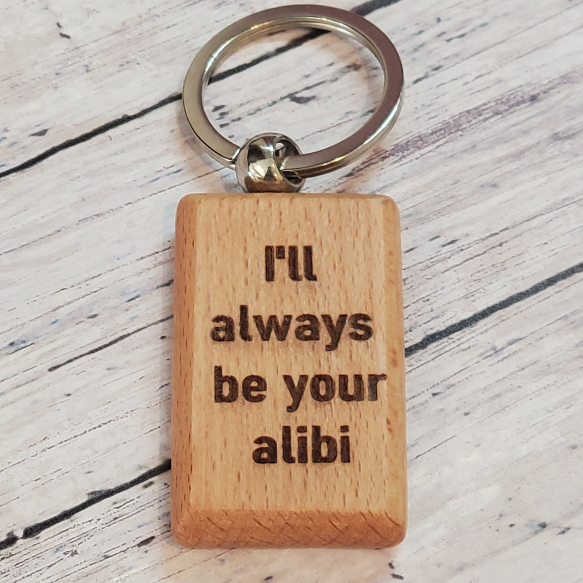 Your Alibi keychain