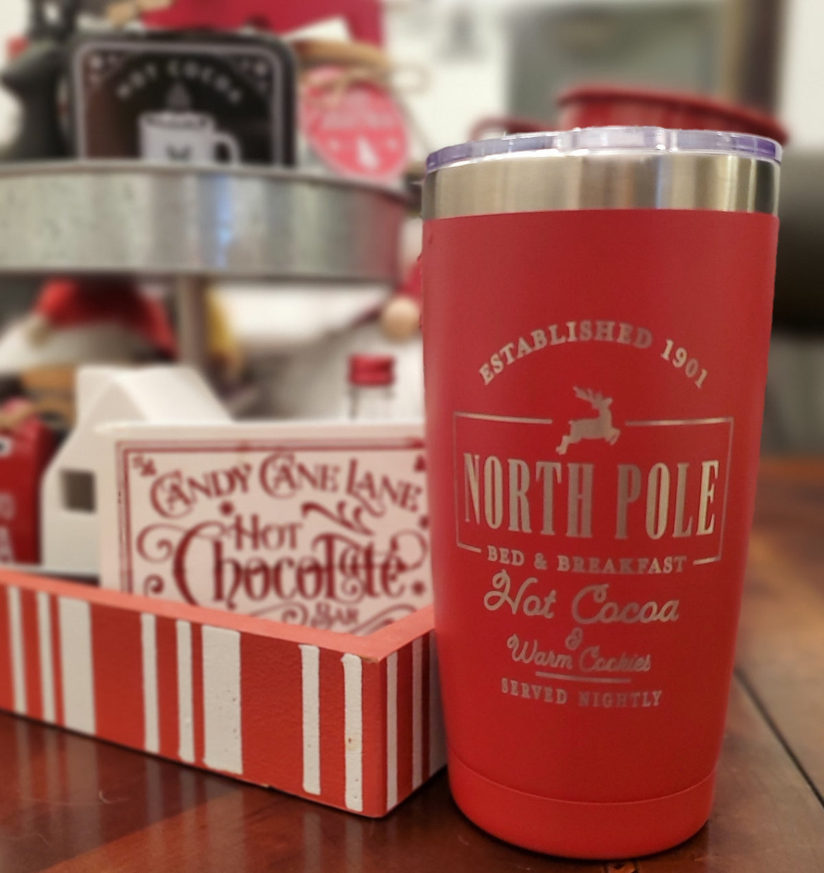 North Pole Christmas cocoa tumbler