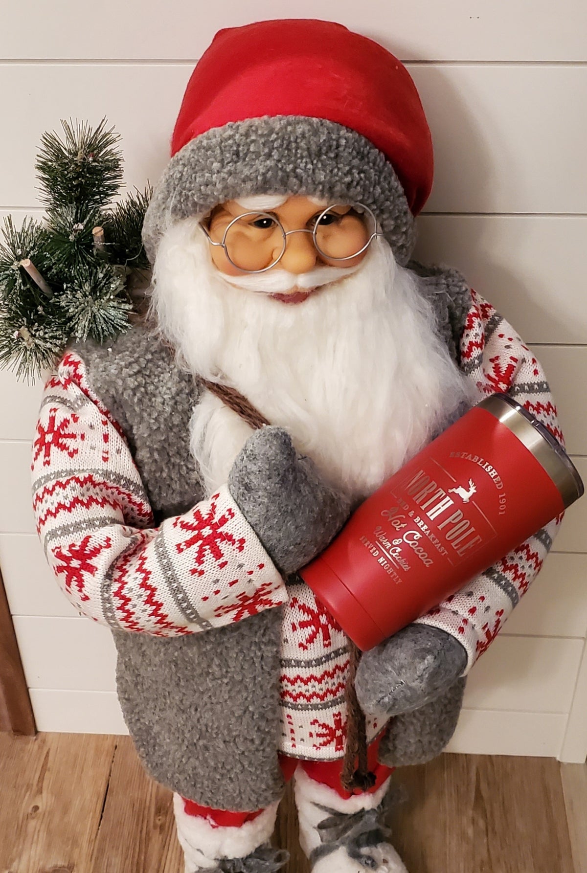 North Pole Christmas cocoa tumbler