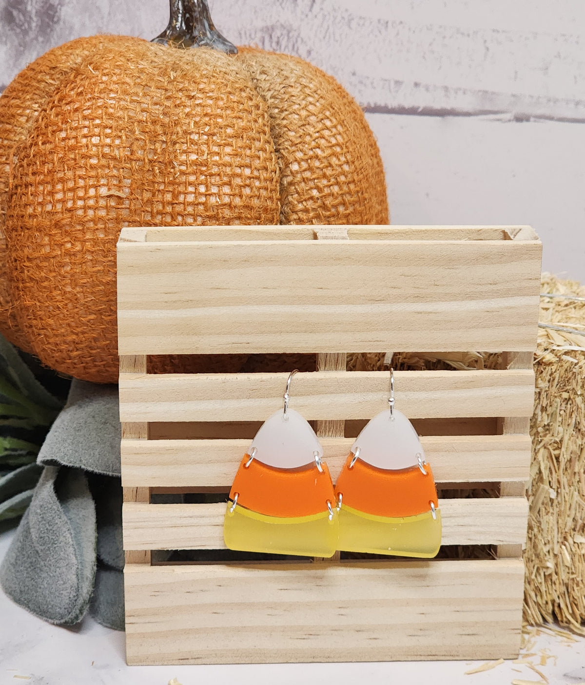 Candy corn earrings