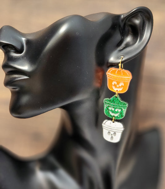 Halloween pail Trio earring set