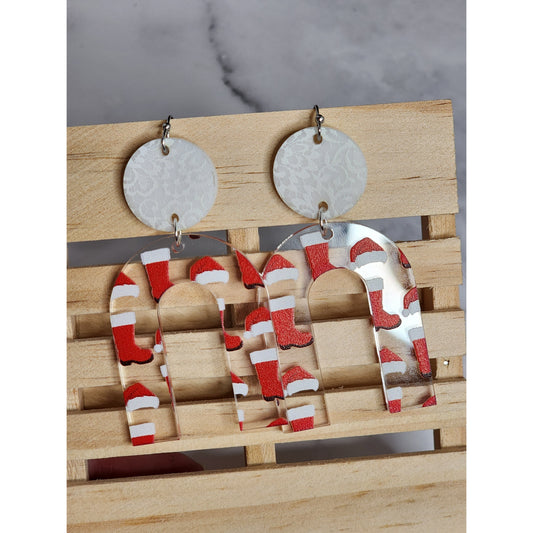 Santa arch acrylic Earrings