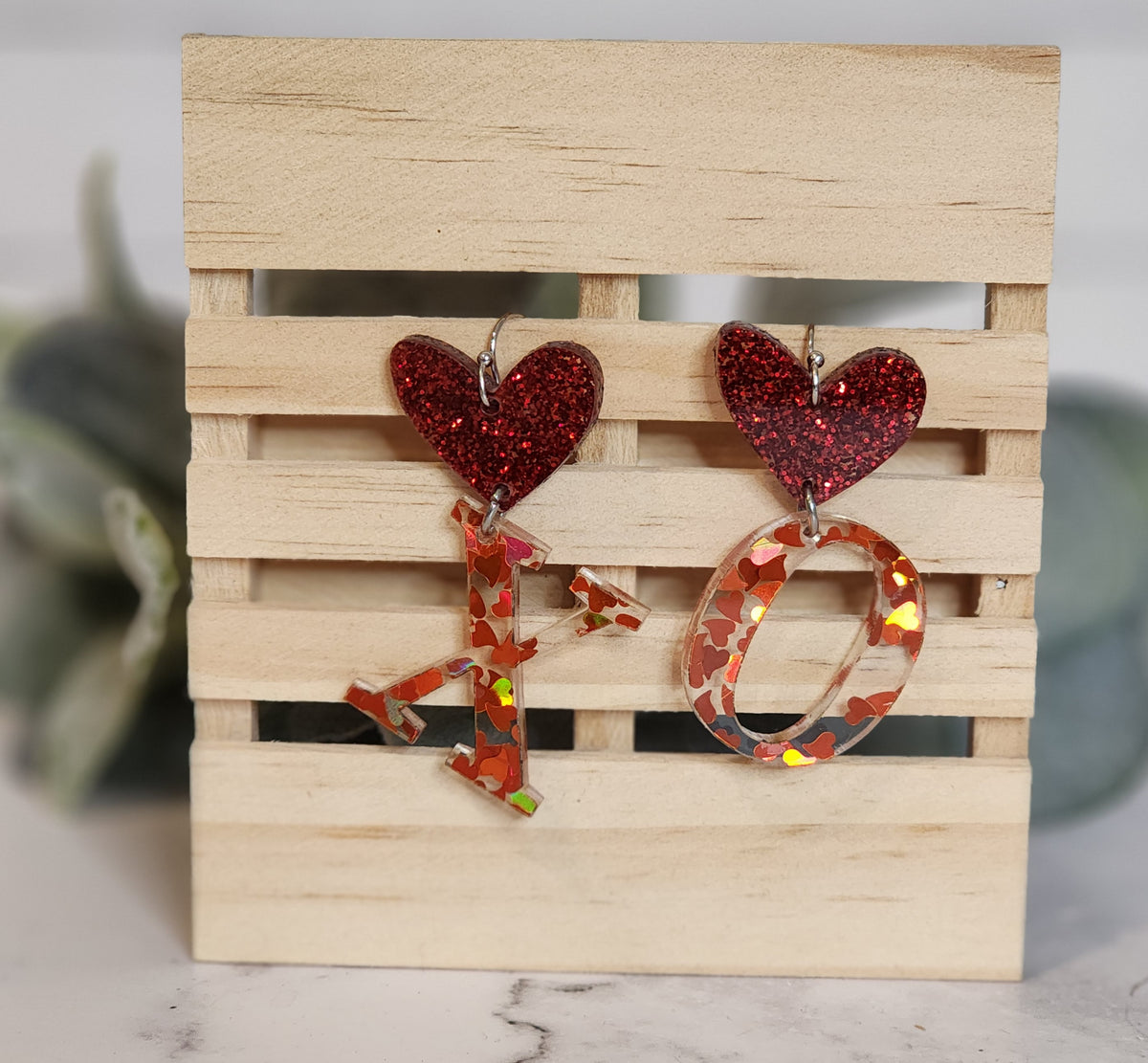 XO Valentine's Day earrings